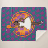 Zwarte dameskleurige ballonnen ventilatorpatroon B Sherpa Deken (Voorkant (horizontaal))