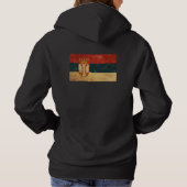 Zwarte damesvlag van Servië Hoodie (Achterkant)