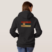 Zwarte damesvlag van Servië Hoodie (Achterkant volledig)