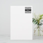 Zwarte damp briefpapier (Staand voorkant)