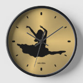 Zwarte Dancer Silhouette Metallic Gold Background (Voorkant)