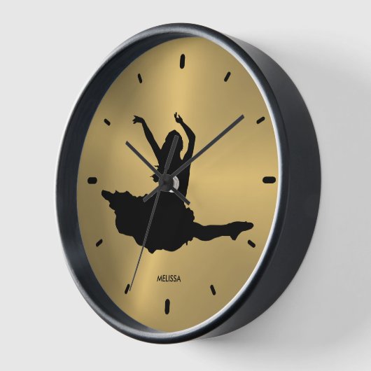 Zwarte Dancer Silhouette Metallic Gold Background (Hoek)