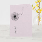 Zwarte dandelion ademt inspiratie kaart (Gele Bloem)