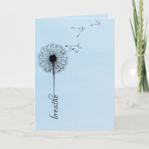 Zwarte dandelion ademt inspiratie kaart