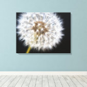 Zwarte Dandelion Canvas Afdruk (Insitu (Houten vloer))