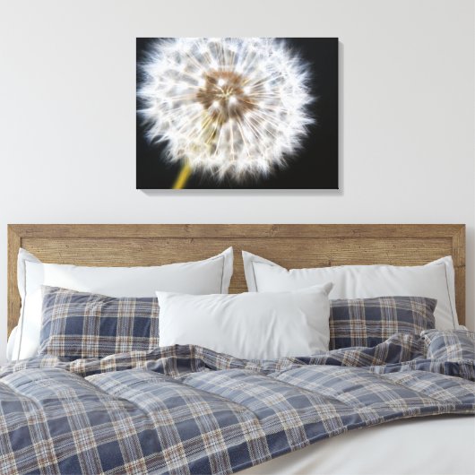 Zwarte Dandelion Canvas Afdruk (Insitu (Slaapkamer))