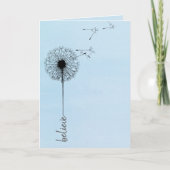 Zwarte dandelion gelooft inspiratie kaart (Voorkant)