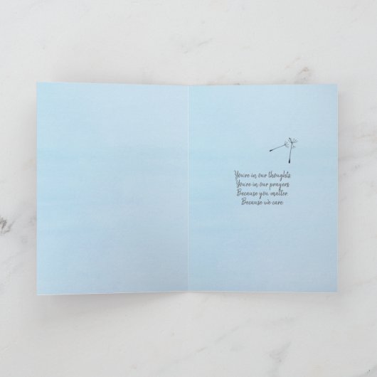 Zwarte dandelion gelooft inspiratie kaart (Binnen)