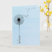 Zwarte dandelion gelooft inspiratie kaart (Gele Bloem)