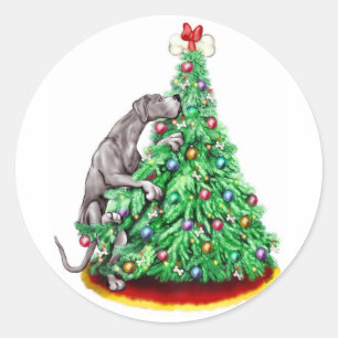 Zwarte Dane Kerstdoelen voor kerstmis UC Ronde Sticker