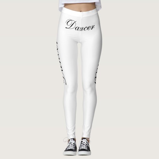 zwarte danser op wit leggings (Voorkant)