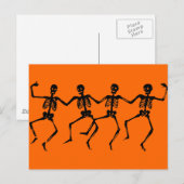 Zwarte danskeletten briefkaart (Voorkant / Achterkant)