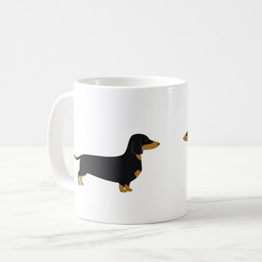 Zwarte Daschund-Mok Koffiemok (Voorkant links)