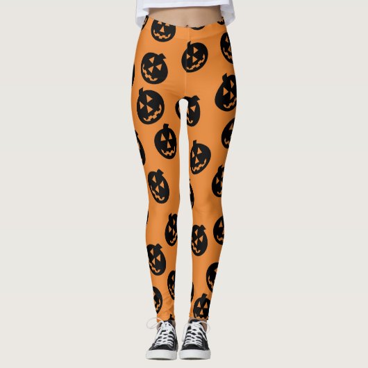 Zwarte de Leggings van de Confettien van O'Lantern (Voorkant)