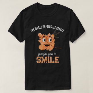 Zwarte 'De Wereld Ontwikkelt Zijn Schoonheid' Lach T-shirt