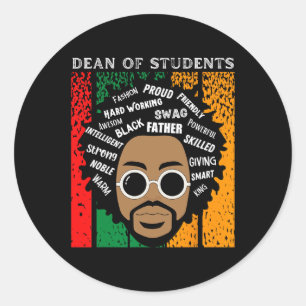 Zwarte decaan van studenten King Black History Mon Ronde Sticker