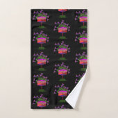 Zwarte Deco Potbloemen Bad Handdoek (Handdoek)