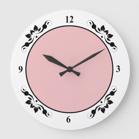 Zwarte decoraties Nummer Gezicht Kleurrijke Achter Grote Klok (Voorkant)