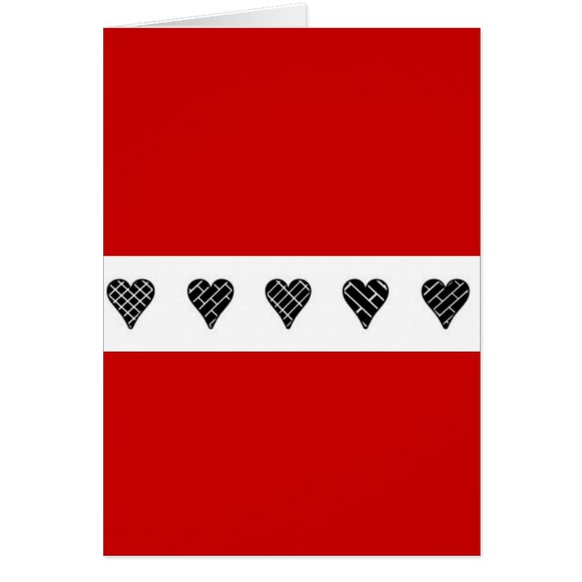 Zwarte decoratieve harten (Voorkant)