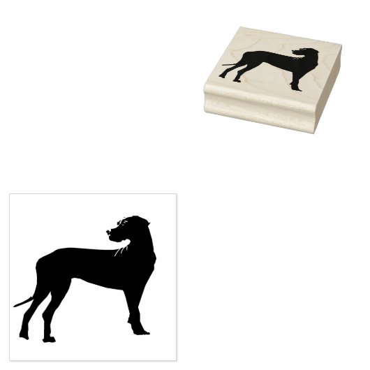 Zwarte Deen Hond Rubberstempel (Gestempeld)