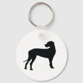 Zwarte Deen Hond Sleutelhanger (Voorkant)