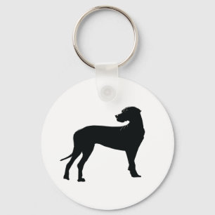 Zwarte Deen Hond Sleutelhanger