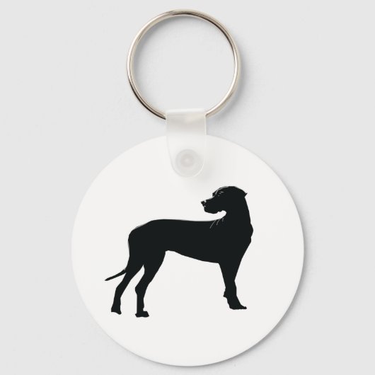 Zwarte Deen Hond Sleutelhanger (Voorkant)