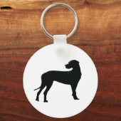 Zwarte Deen Hond Sleutelhanger (Achterkant)