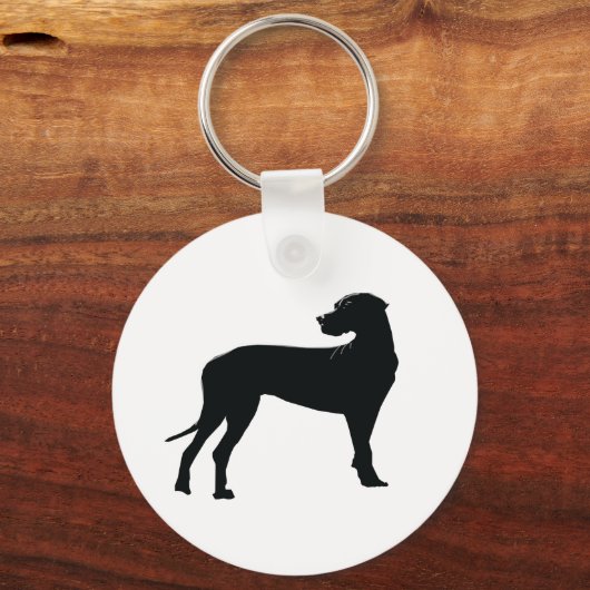 Zwarte Deen Hond Sleutelhanger (Achterkant)
