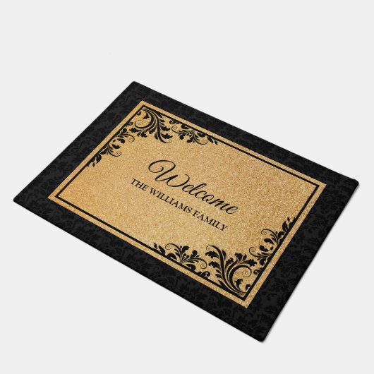 Zwarte Dekker en deurmat (Schuin)