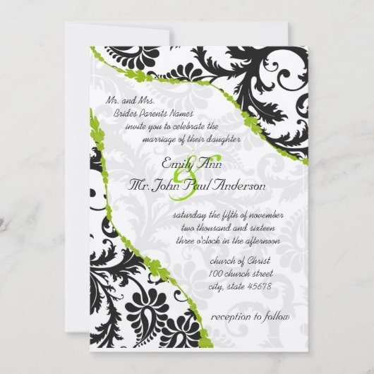  zwarte demper met Apple Green Vines Kaart (Voorkant)