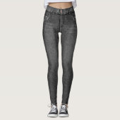 Zwarte denim skinny jeans leggings (Voorkant)