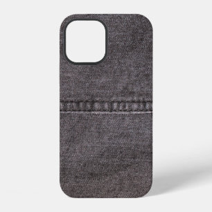 Zwarte denim stof. Mode, texturen en achtergrond iPhone 12 Hoesje