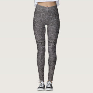 Zwarte denim stof, mode textuur. leggings