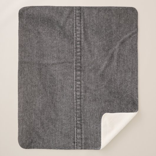 Zwarte denim stof, mode textuur. sherpa deken (Voorkant)