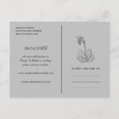 ZWARTE DESERT CACTI SUCCULENT SKETCH BEWAREN DE DA AANKONDIGINGSKAART (Achterkant)