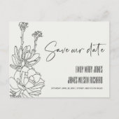 ZWARTE DESERT CACTI SUCCULENT SKETCH BEWAREN DE DA AANKONDIGINGSKAART (Voorkant)