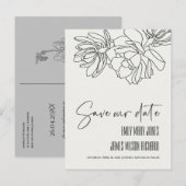 ZWARTE DESERT CACTI SUCCULENT SKETCH BEWAREN DE DA AANKONDIGINGSKAART (Voorkant / Achterkant)