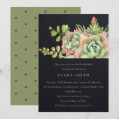 ZWARTE DESERT SUCCULENT CACTI FOLIAGE VRIJGEZELLEN KAART (Voorkant / Achterkant)