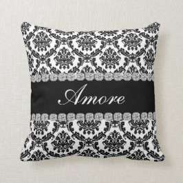 ZWARTE DESIGN DAMASKBling-look Pillow AMORE-cad Kussen