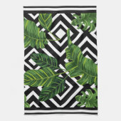 Zwarte Design Green Leaf Kitchen Towel Theedoek (Verticaal)