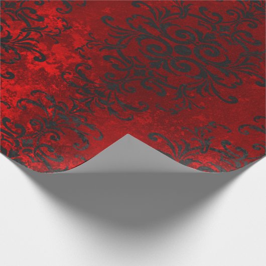 Zwarte Design met schuifwiel op rode schaduwen Cadeaupapier (Hoek)