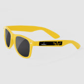 Zwarte designer zonnebril met gele frame (Links)