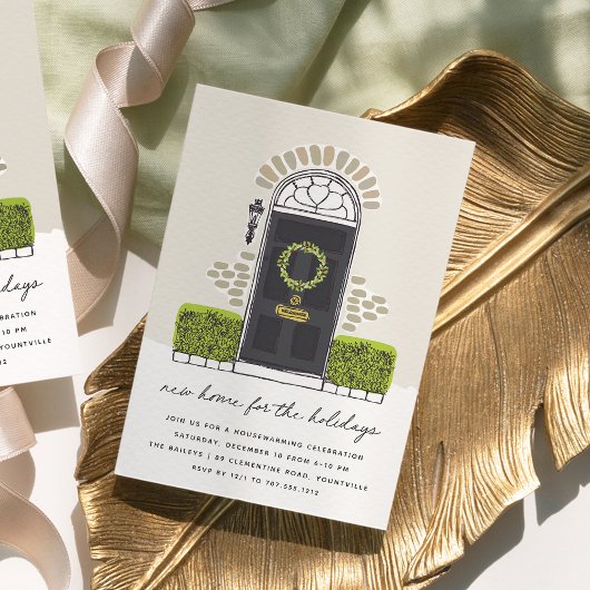 Zwarte deur-feestdag kaart