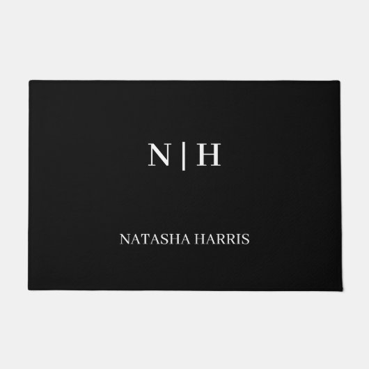 Zwarte deurmat met bedrijfslogo (Voorkant)