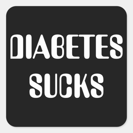 Zwarte diabetes sticker (Voorkant)
