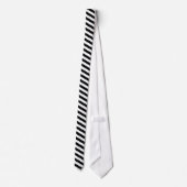 Zwarte diagonale streep - stropdas (Achterkant)