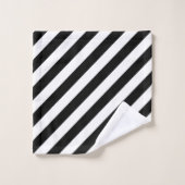 Zwarte diagonale stripteasdoekset bad handdoek (Wasdoekje)