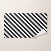 Zwarte diagonale stripteasdoekset bad handdoek (Handdoek)