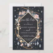 Zwarte Diamant Decorated Luxury Bewaar de datum Kaart (Voorkant)